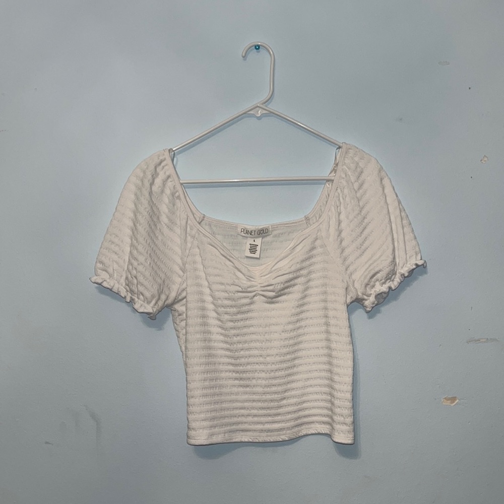 NWOT Planet Gold ribbed crop top